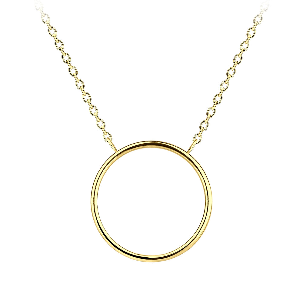 Gold Plated Silver Circle Necklace - The Betty