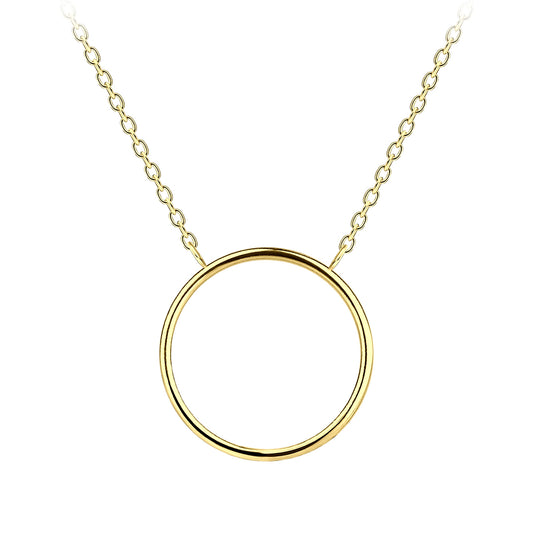 Gold Plated Silver Circle Necklace - The Betty