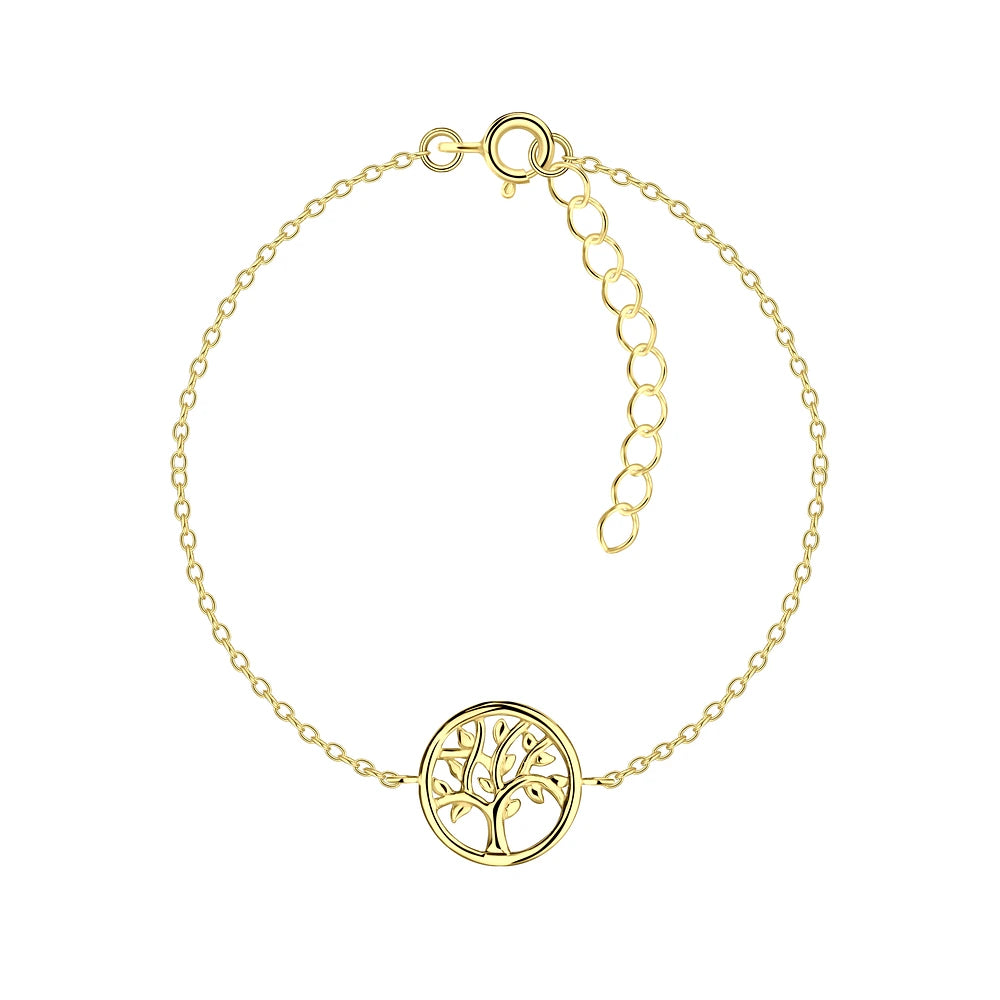 Gold Plated Silver Tree Of Life Bracelet - The Olivia