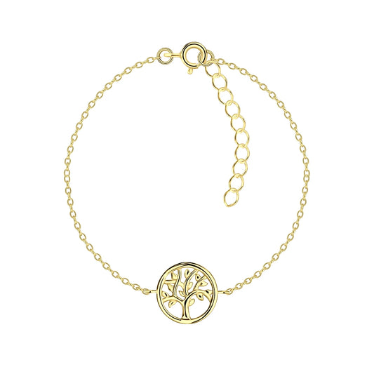 Gold Plated Silver Tree Of Life Bracelet - The Olivia