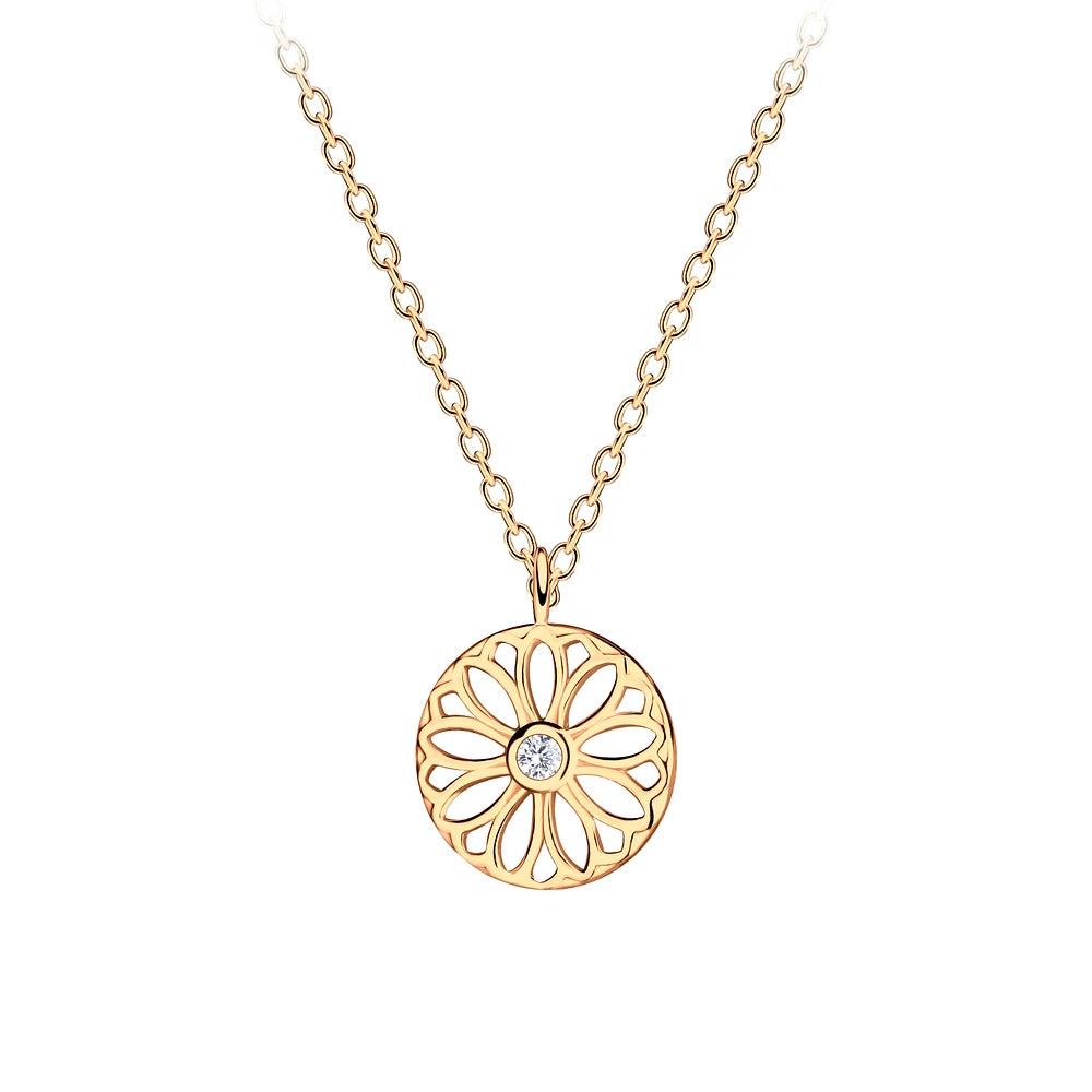 Gold Plated Sterling Silver Flower Necklace - The Azalea
