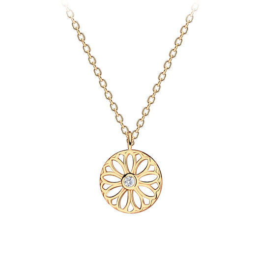 Gold Plated Sterling Silver Flower Necklace - The Azalea