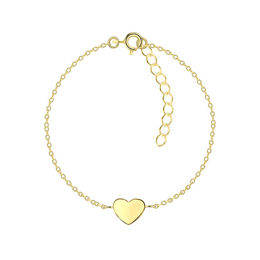 Gold Plated Sterling Silver Heart Bracelet - The Jo