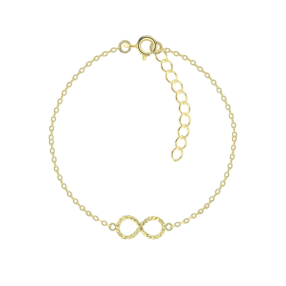 Gold Plated Sterling Silver Infinity Twist Bracelet - The Vogue