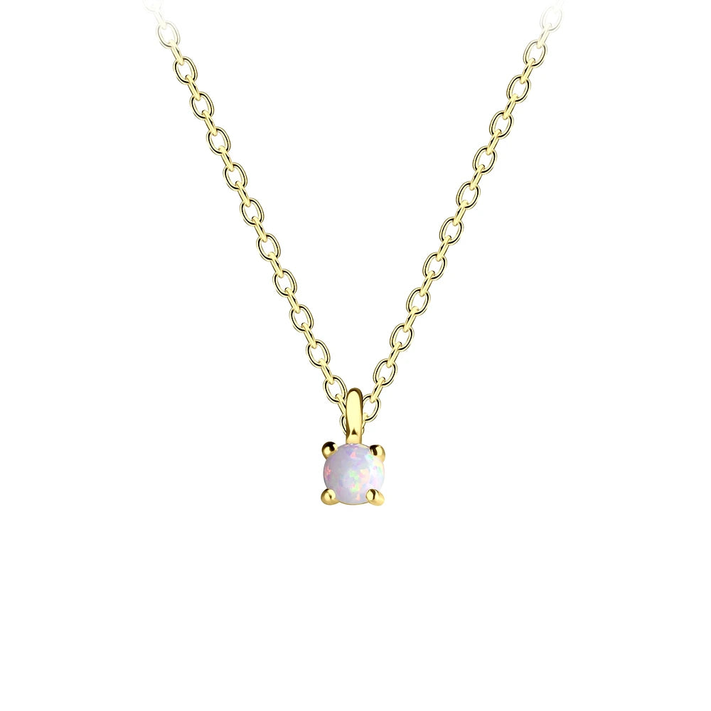 Gold Plated Sterling Silver Opal Necklace - The Gemma