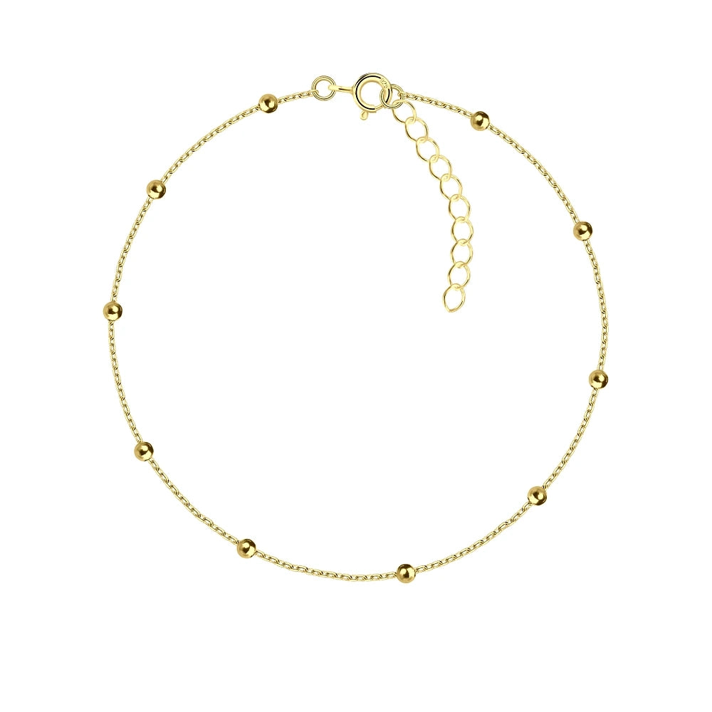 Gold Plated Sterling Silver Satellite Anklet - The Mia