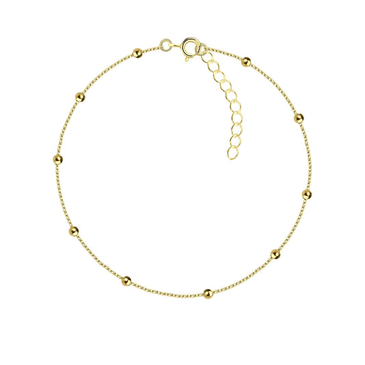 Gold Plated Sterling Silver Satellite Anklet - The Mia