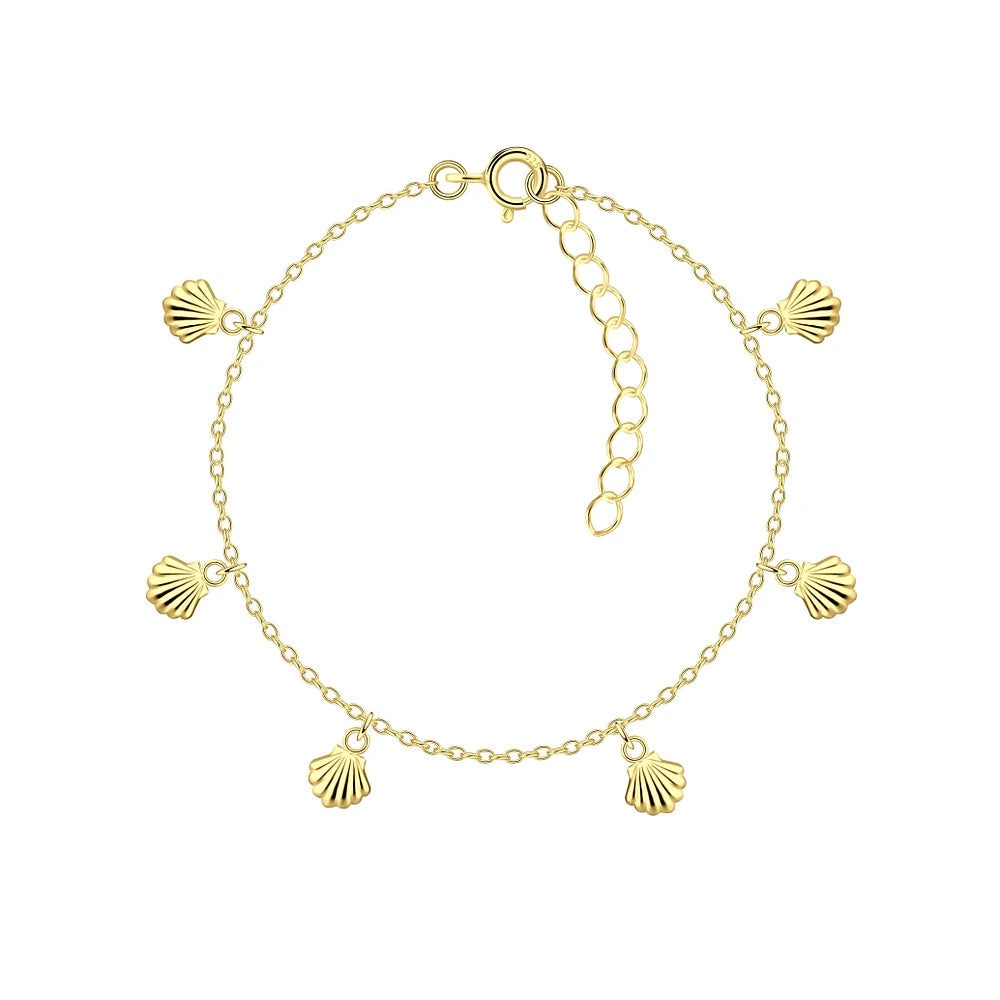Gold Plated Sterling Silver Shell Bracelet - The Vaihere