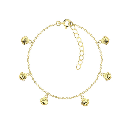 Gold Plated Sterling Silver Shell Bracelet - The Vaihere