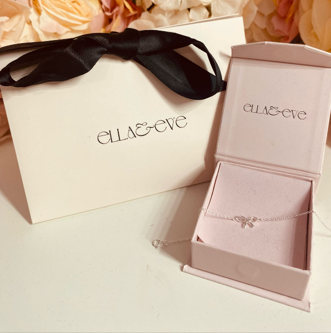 Sterling Silver Bow Bracelet CZ Stone - The Isabella