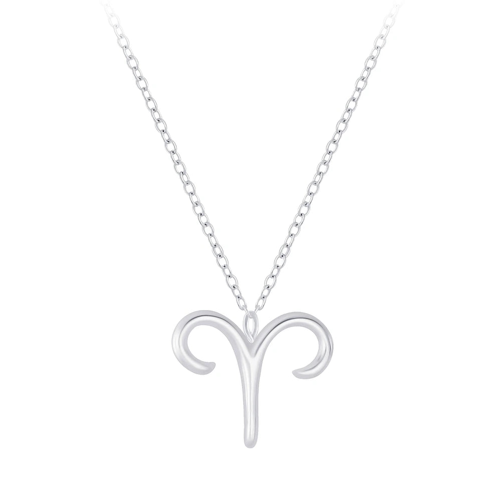 Sterling Silver Aries Zodiac Sign Necklace - The Aries