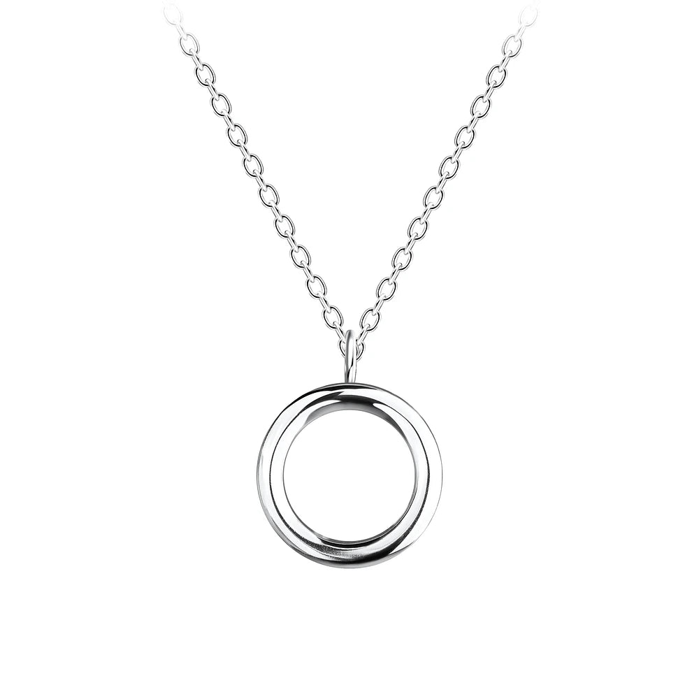 Sterling Silver Circle Necklace - The Lealla