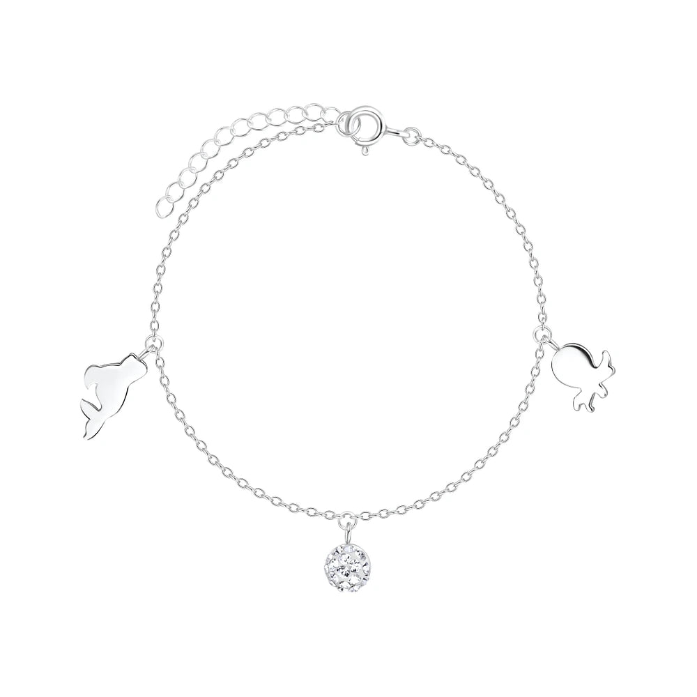 Sterling Silver Deep Sea Anklet Crystal - The Isabella
