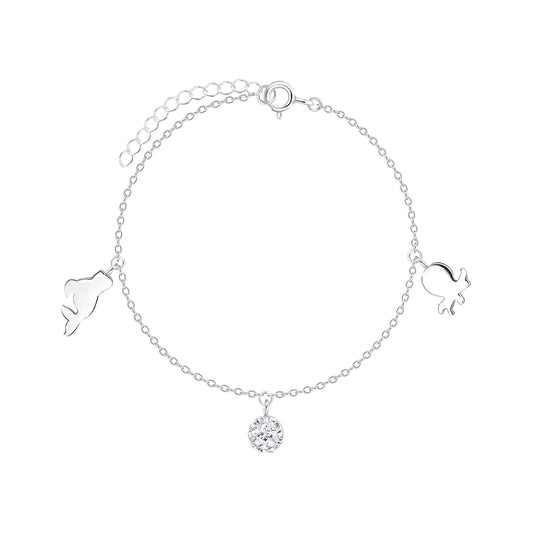 Sterling Silver Deep Sea Anklet Crystal - The Isabella