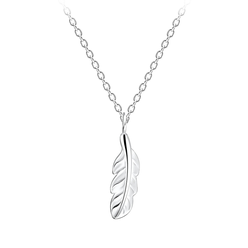Sterling Silver Feather Necklace - The Eleanor