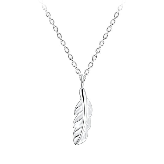 Sterling Silver Feather Necklace - The Eleanor