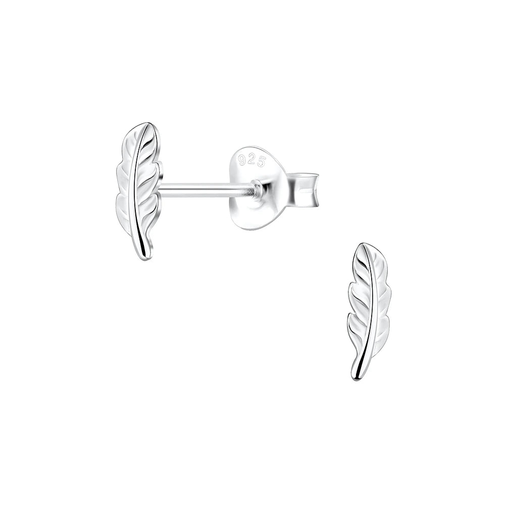 Sterling Silver Feather Stud Earrings - The Eleanor