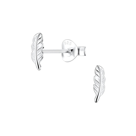 Sterling Silver Feather Stud Earrings - The Eleanor