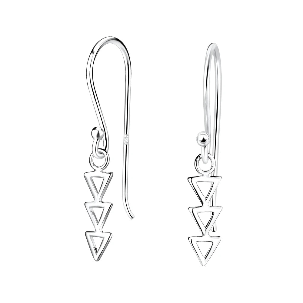 Sterling Silver Geometric Dangle Earrings - The Gwendolyn
