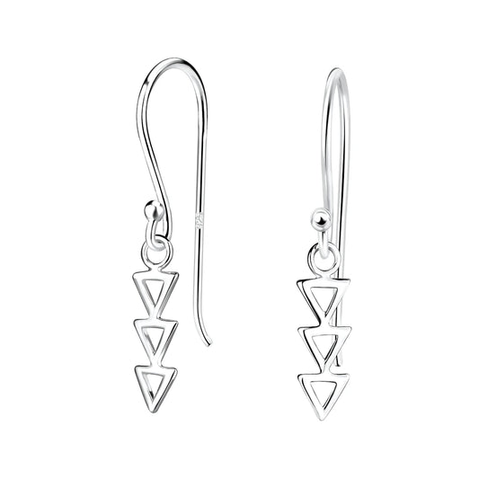 Sterling Silver Geometric Dangle Earrings - The Gwendolyn