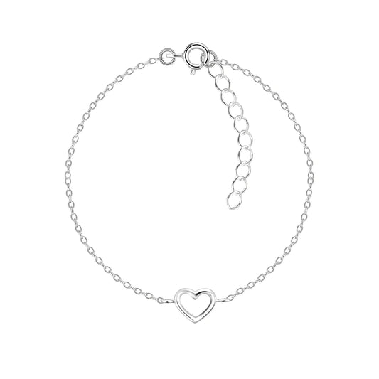 Sterling Silver Heart Bracelet - The Delilah