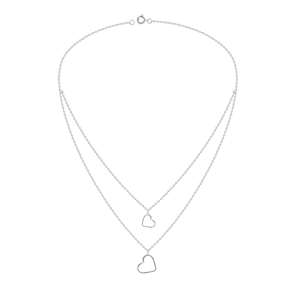 Sterling Silver Heart Duo Necklace - The Juliette