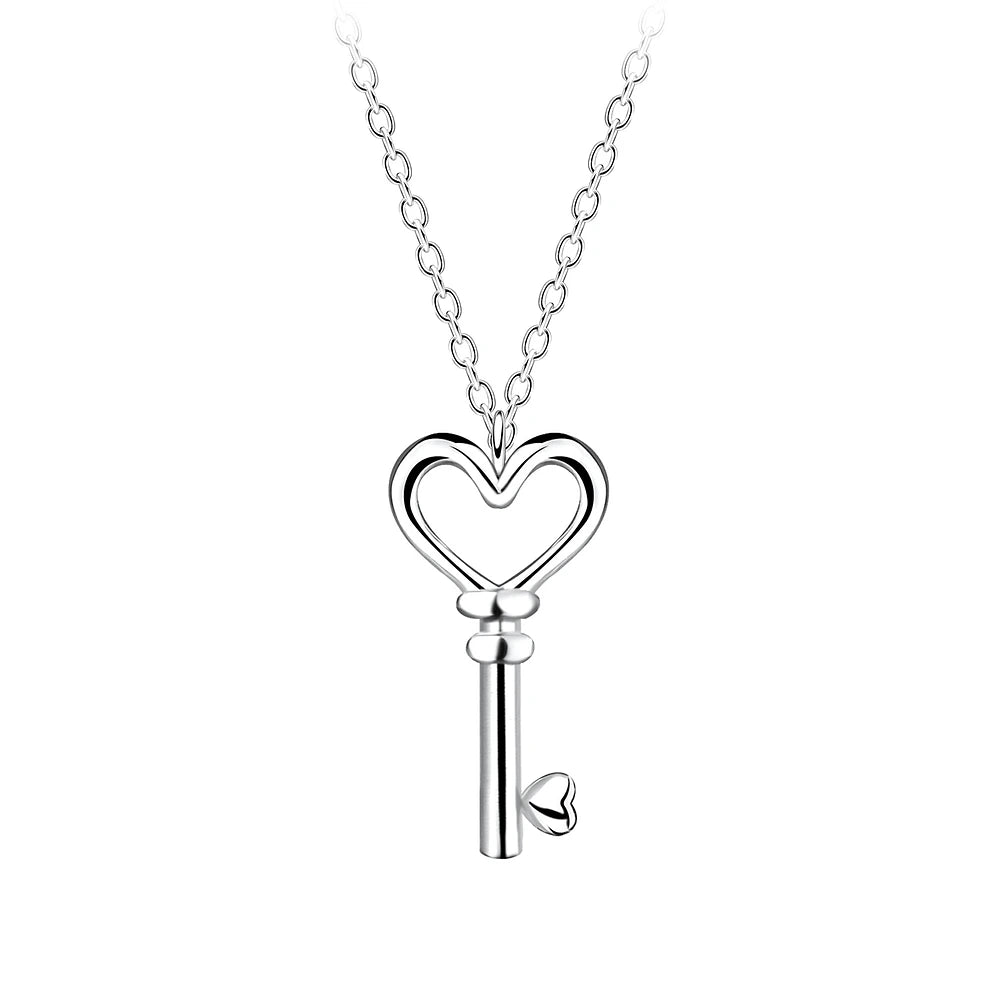 Sterling Silver Key Necklace - The Gracie