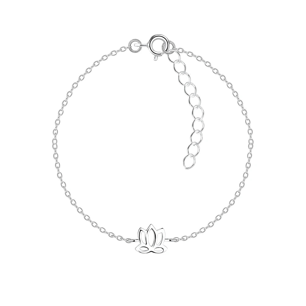 Sterling Silver Lotus Flower Bracelet - The Kadi