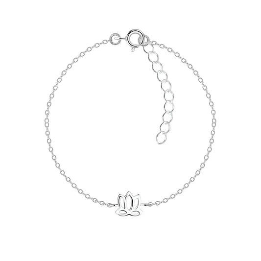 Sterling Silver Lotus Flower Bracelet - The Kadi