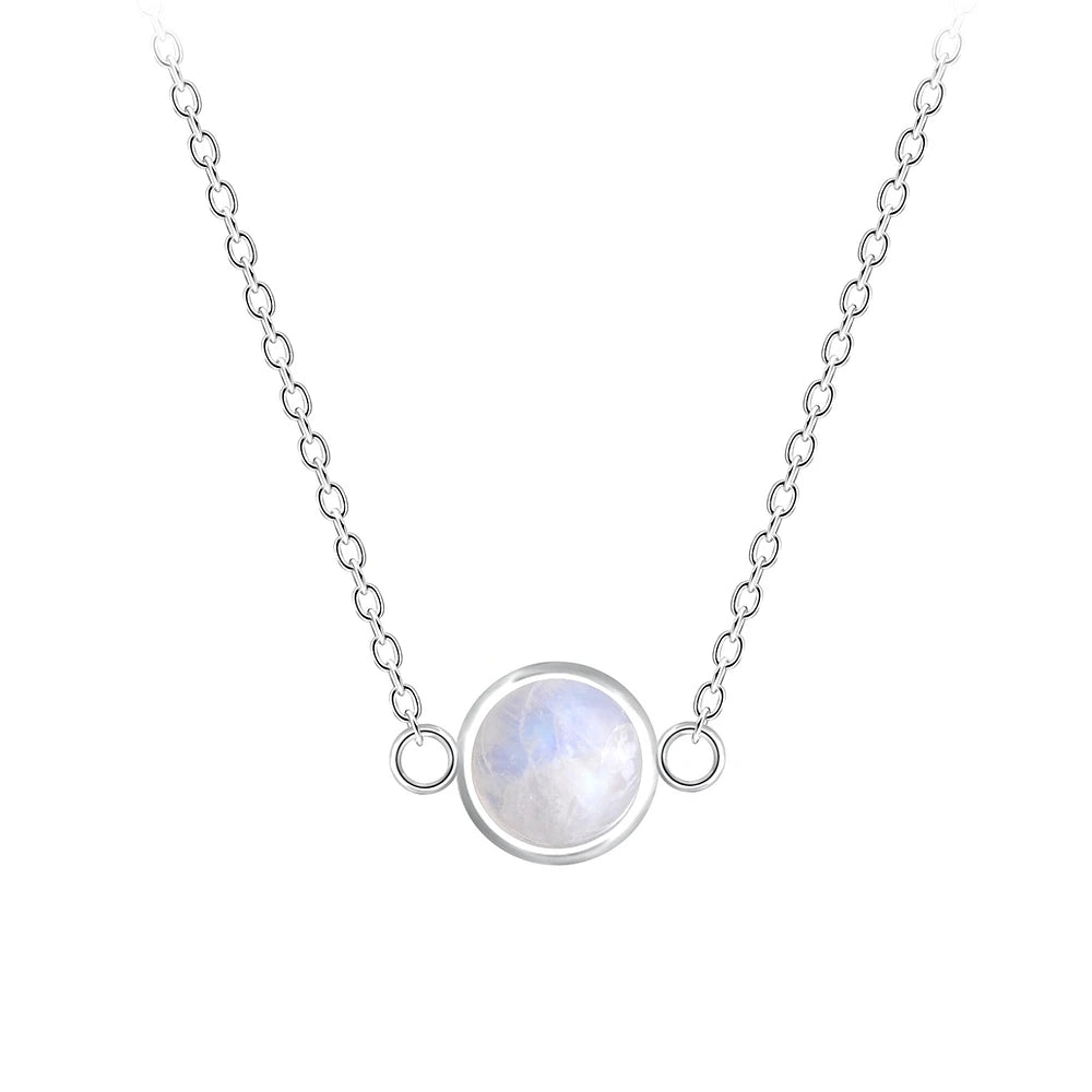 Sterling Silver Moonstone Necklace - The Selene