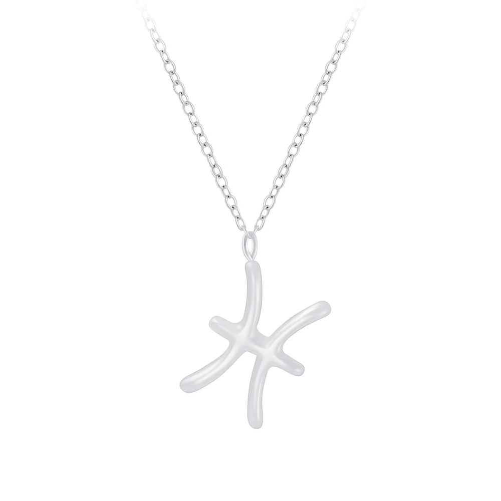 Sterling Silver Pisces Zodiac Sign Necklace - The Pisces