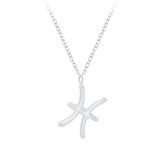Sterling Silver Pisces Zodiac Sign Necklace - The Pisces