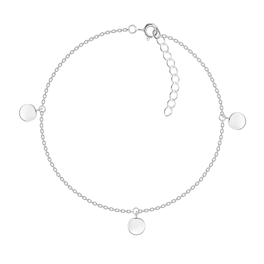 Sterling Silver Round Anklet - The Freya