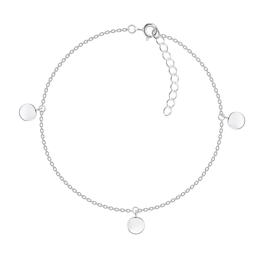 Sterling Silver Round Anklet - The Freya