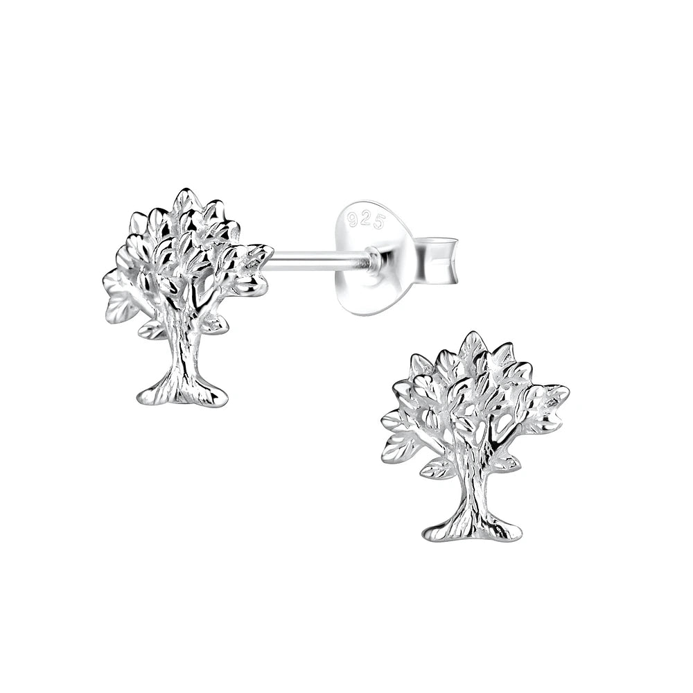 Sterling Silver Tree Of Life Stud Earrings - The Candice