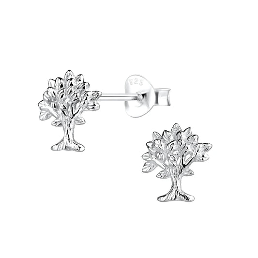 Sterling Silver Tree Of Life Stud Earrings - The Candice