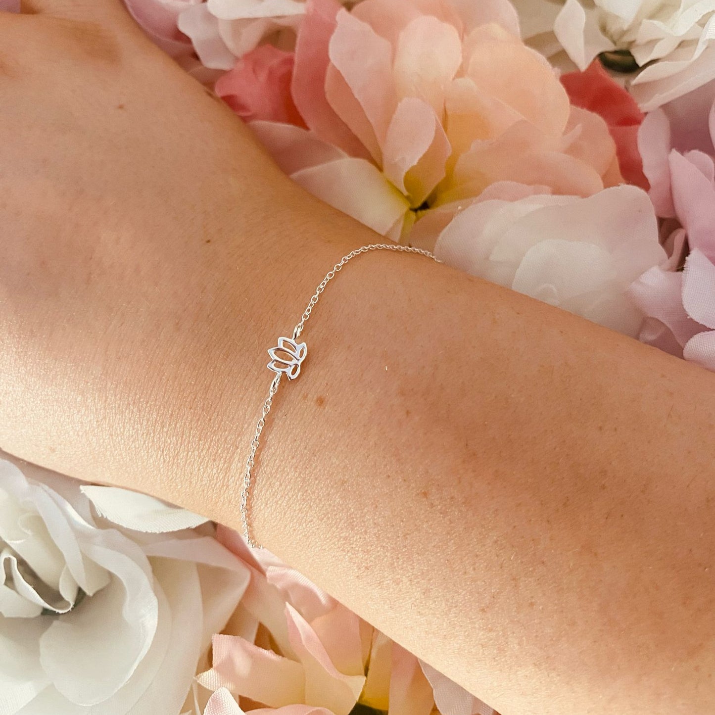 Sterling Silver Lotus Flower Bracelet - The Kadi
