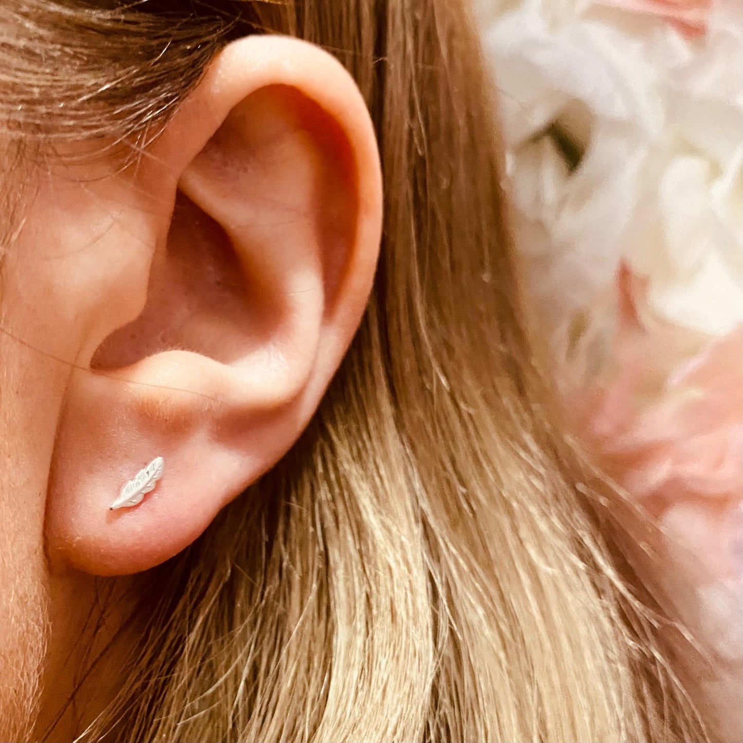 Sterling Silver Feather Stud Earrings - The Eleanor
