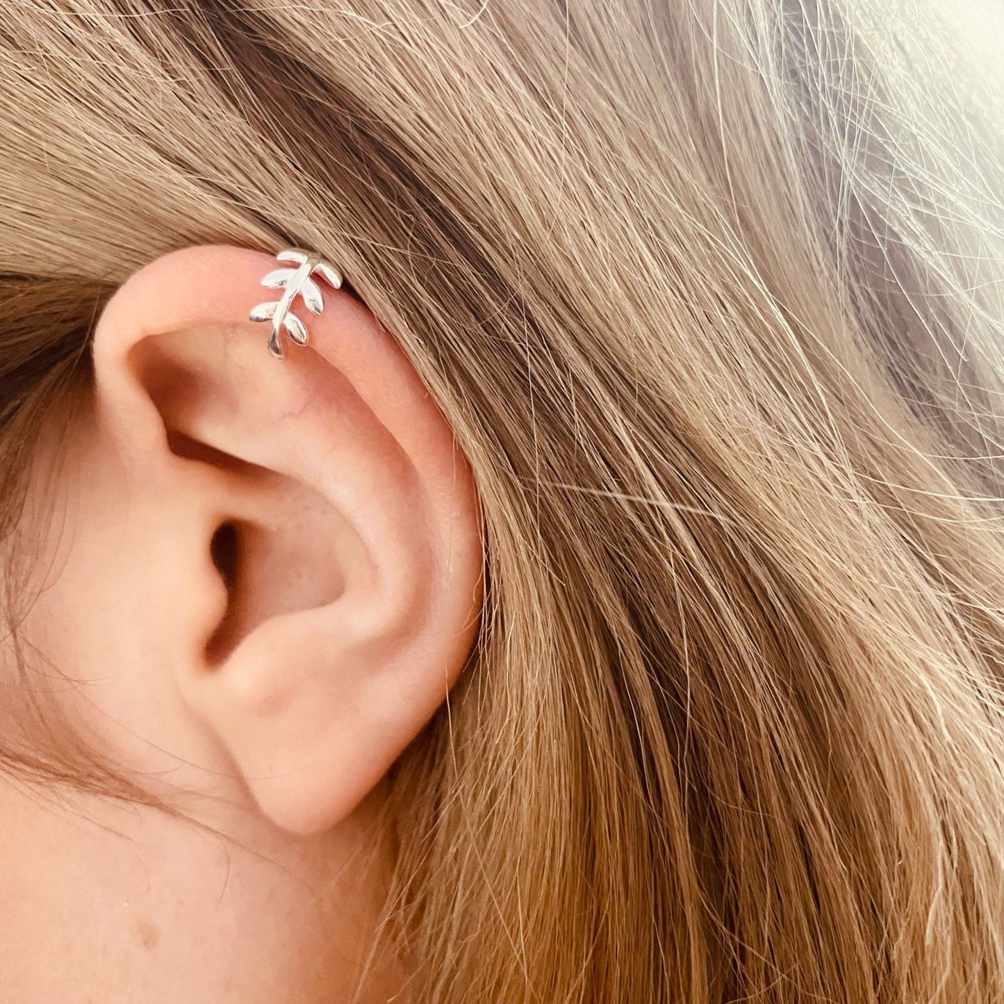 Sterling Silver Olive Leaf Cuff Earring - The Olive