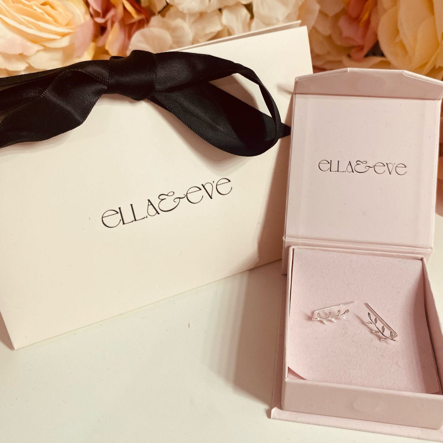 Sterling Silver Olive Leaf Climber Earrings - The Olive