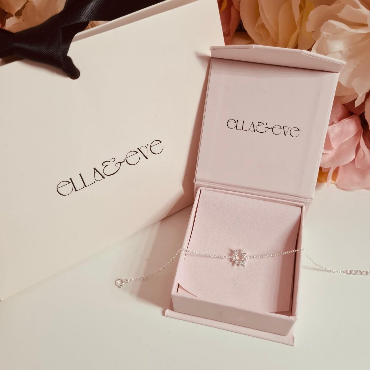 Sterling Silver Sun Bracelet CZ Stone - The Aurora