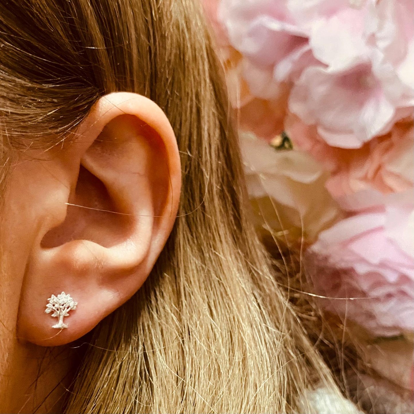 Sterling Silver Tree Of Life Stud Earrings - The Candice