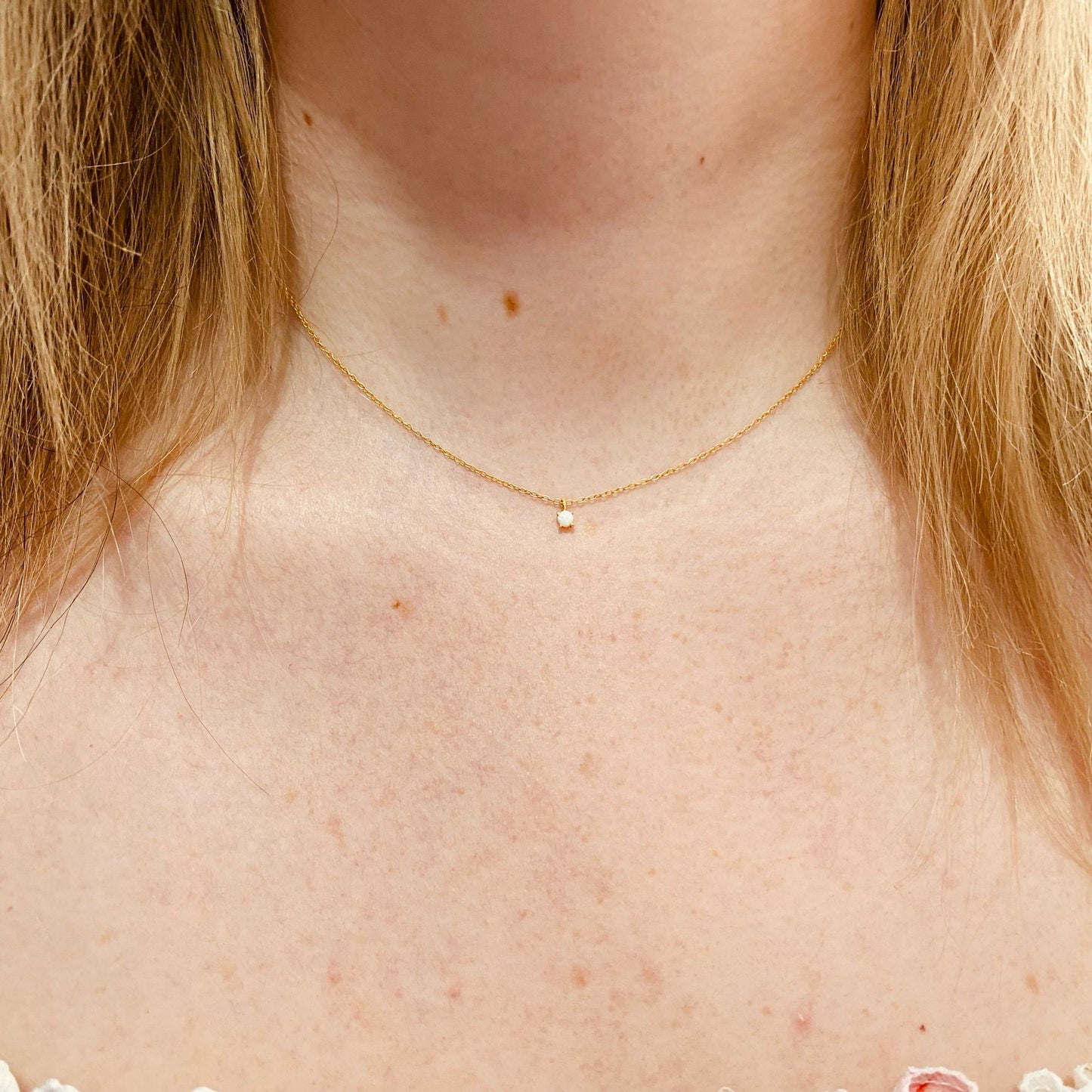 Gold Plated Sterling Silver Opal Necklace - The Gemma