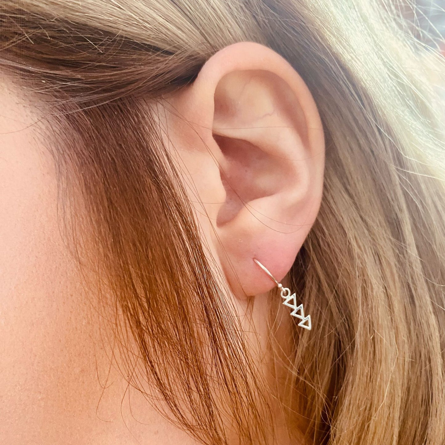 Sterling Silver Geometric Dangle Earrings - The Gwendolyn