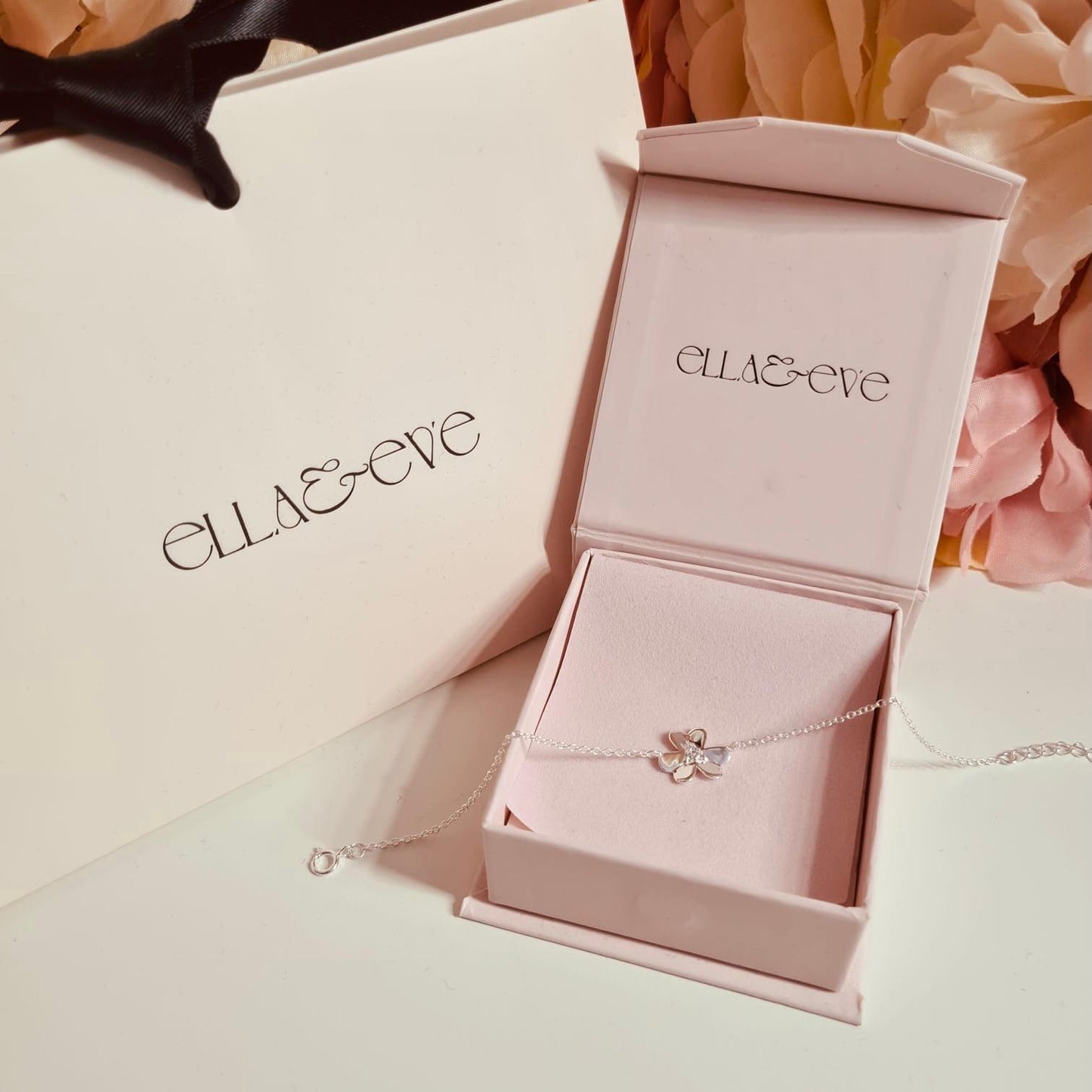 Sterling Silver Flower Bracelet CZ Stone - The Fleur