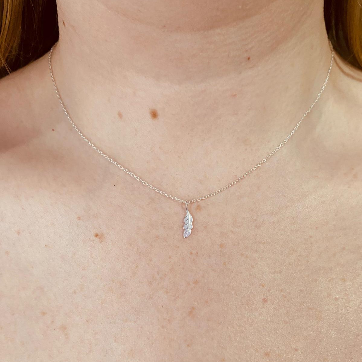 Sterling Silver Feather Necklace - The Eleanor