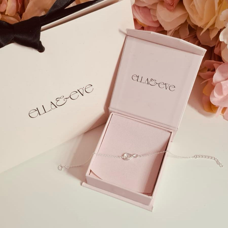 Sterling Silver Infinity Bracelet CZ Stone - The Vada