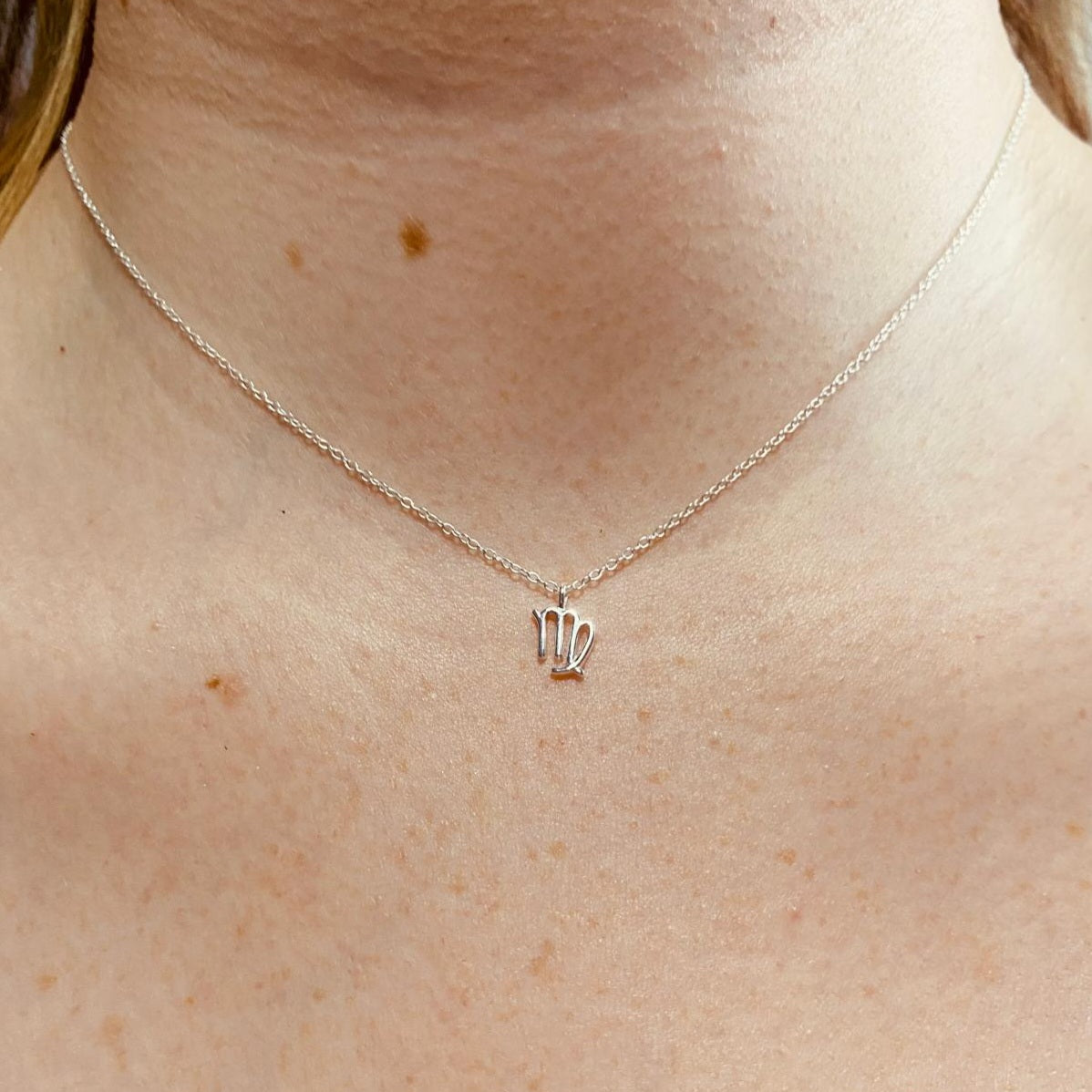 Sterling Silver Virgo Zodiac Sign Necklace - The Virgo