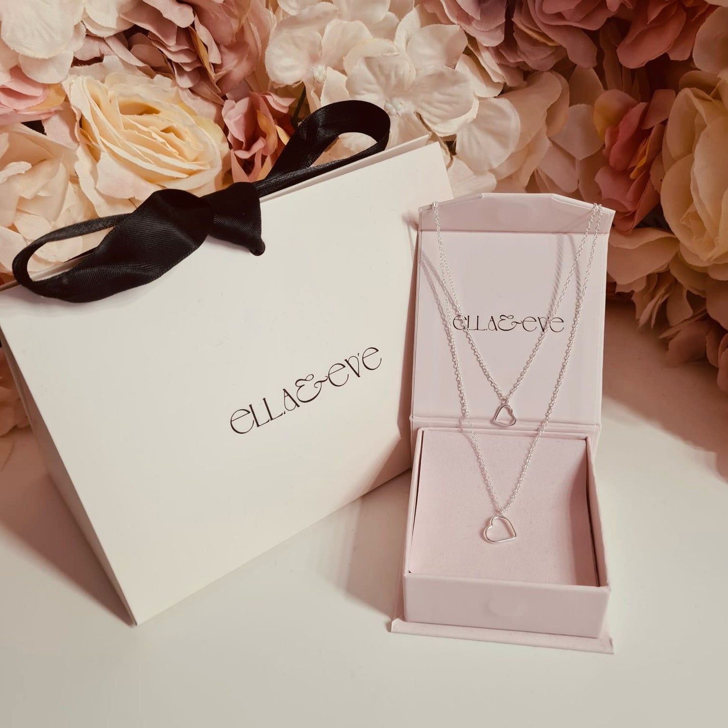 Sterling Silver Heart Duo Necklace - The Juliette