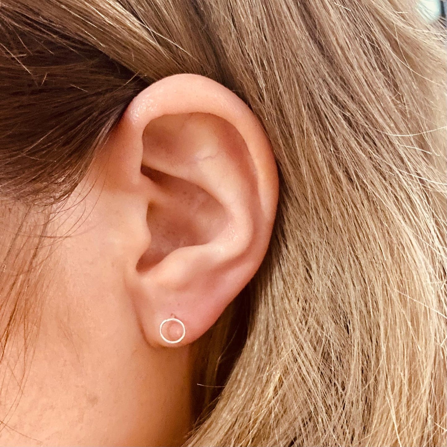 Sterling Silver Circle Stud Earrings - The Eve